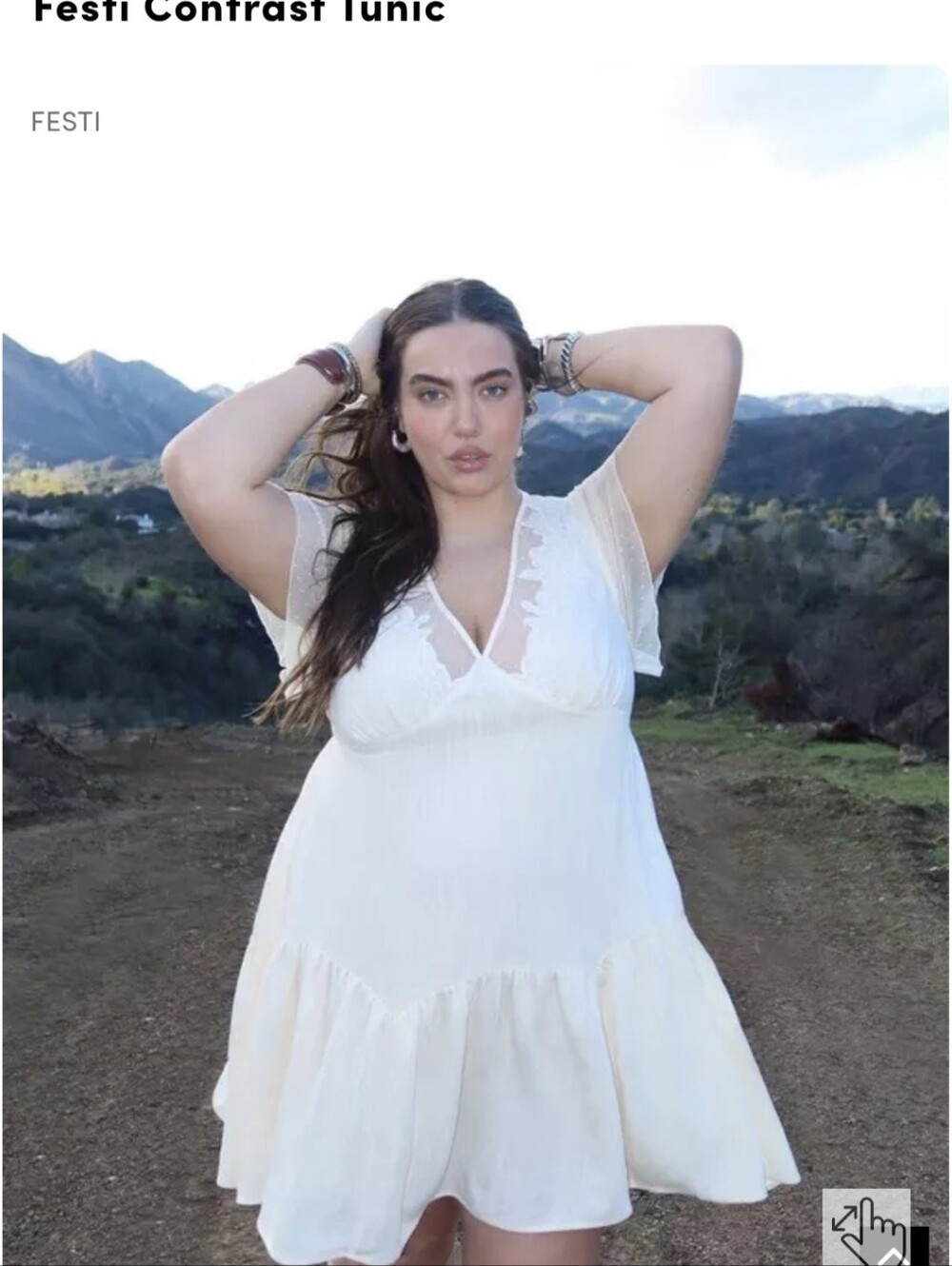 Torrid Festi Women's Cream Lace-Trim Babydoll Cottagecore Festival Sz 4X Dress - Picture 4 of 8